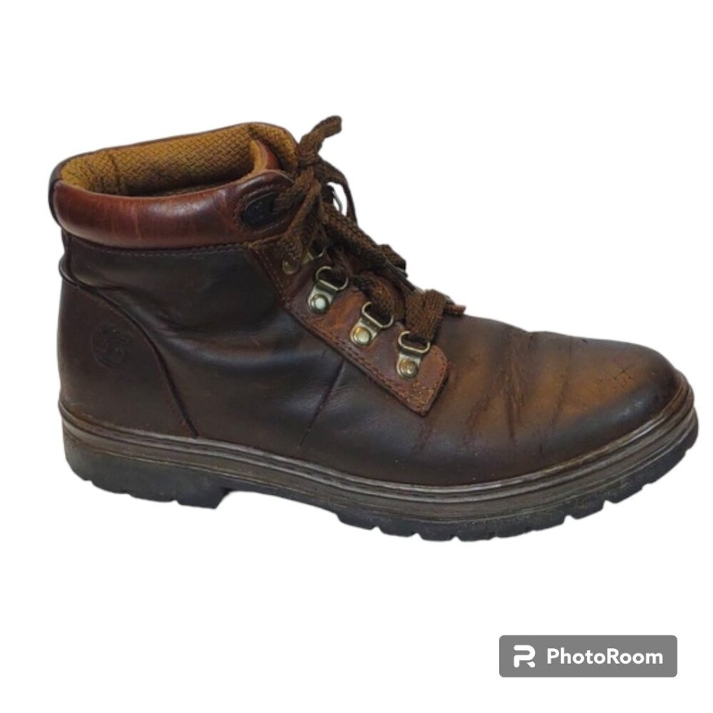 Timberland Women's Brown Leather 12343 Lace Up Hiking Work Boots